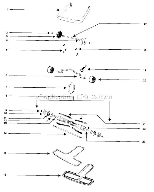 Page C Diagram and Parts List for SC688A  Sanitaire Upright Vacuum