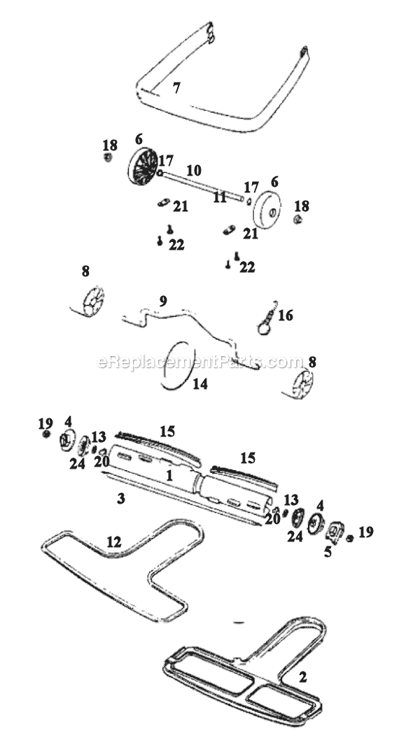 Page C Diagram and Parts List for SC695A  Sanitaire Upright Vacuum