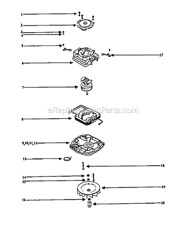 Page E Diagram and Parts List for SC695B  Sanitaire Upright Vacuum