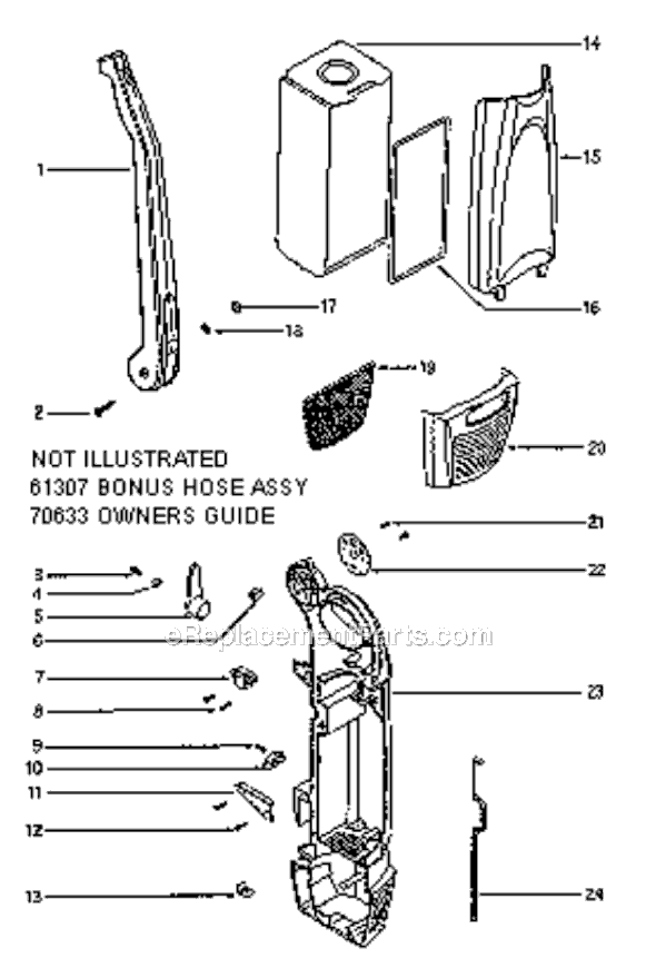 Page A Diagram and Parts List for SC785AT  Sanitaire Upright Vacuum