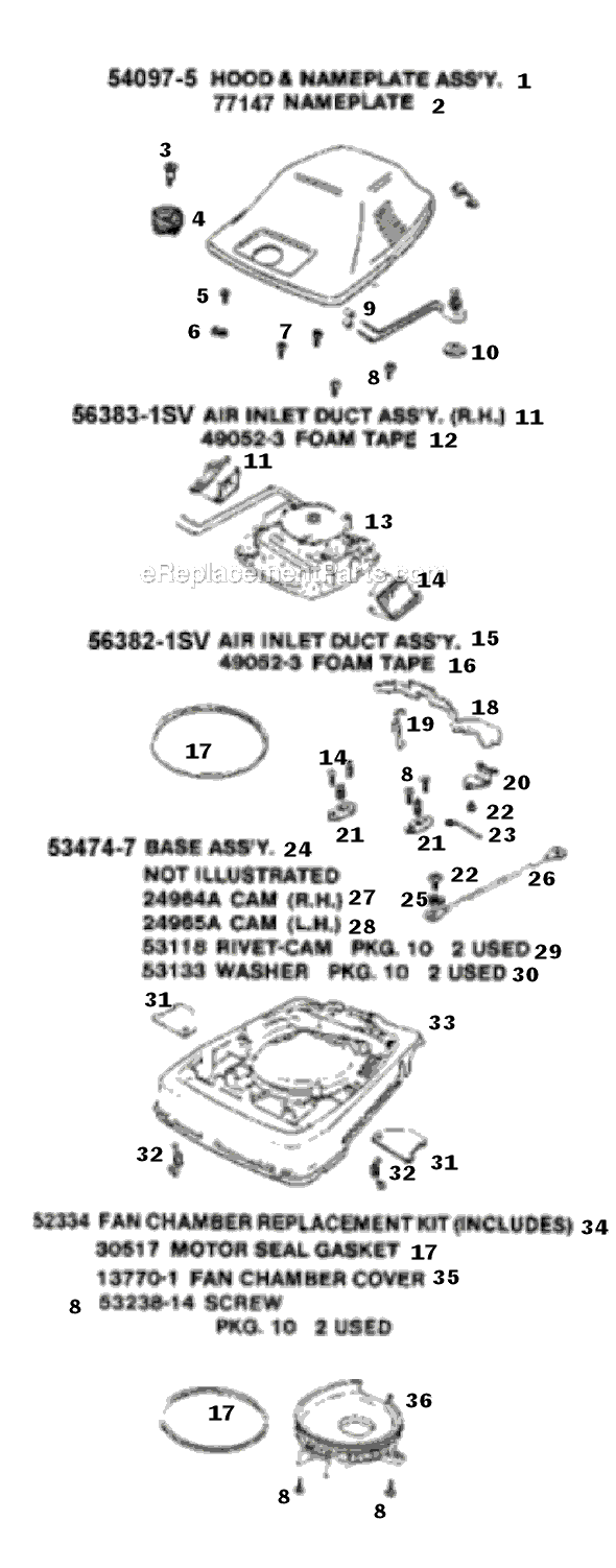 Page B Diagram and Parts List for SC881A-1  Sanitaire Upright Vacuum