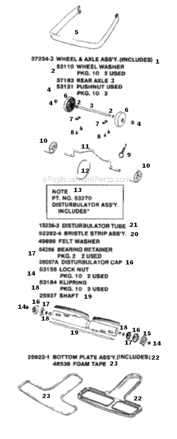Page C Diagram and Parts List for SC881A-1  Sanitaire Upright Vacuum