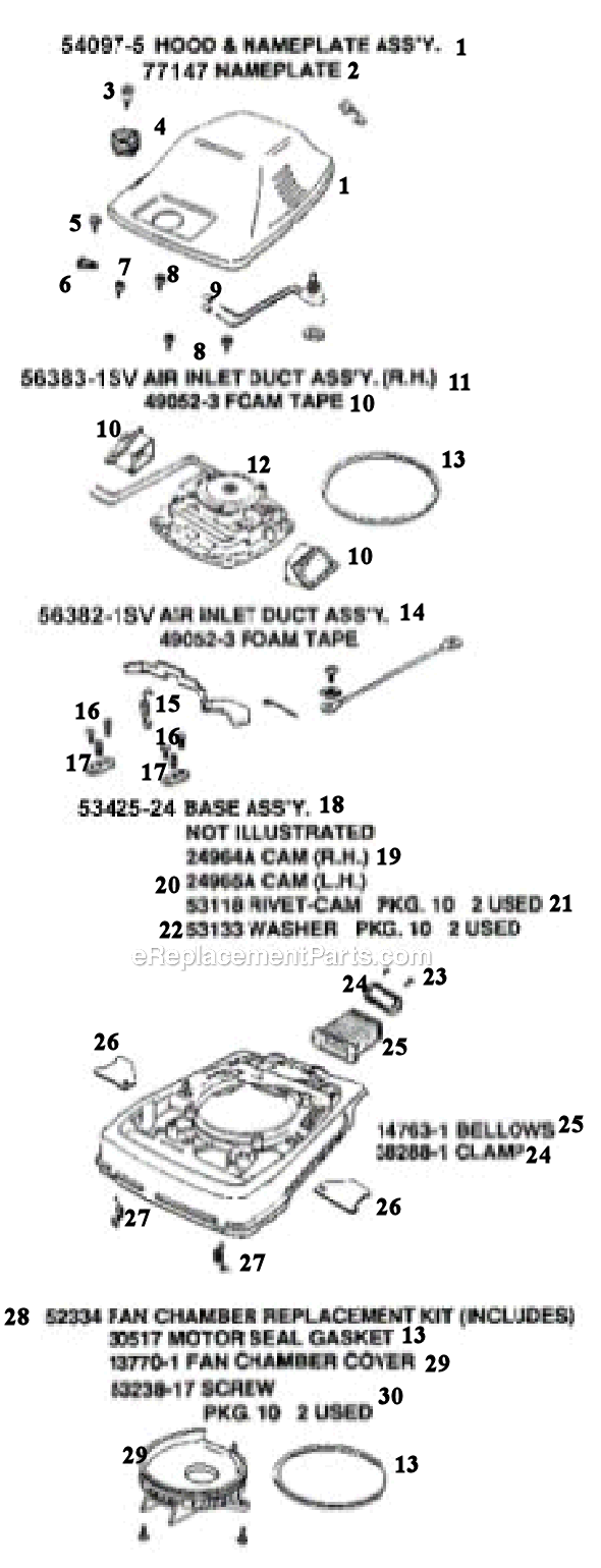 Page B Diagram and Parts List for SC882A  Sanitaire Upright Vacuum