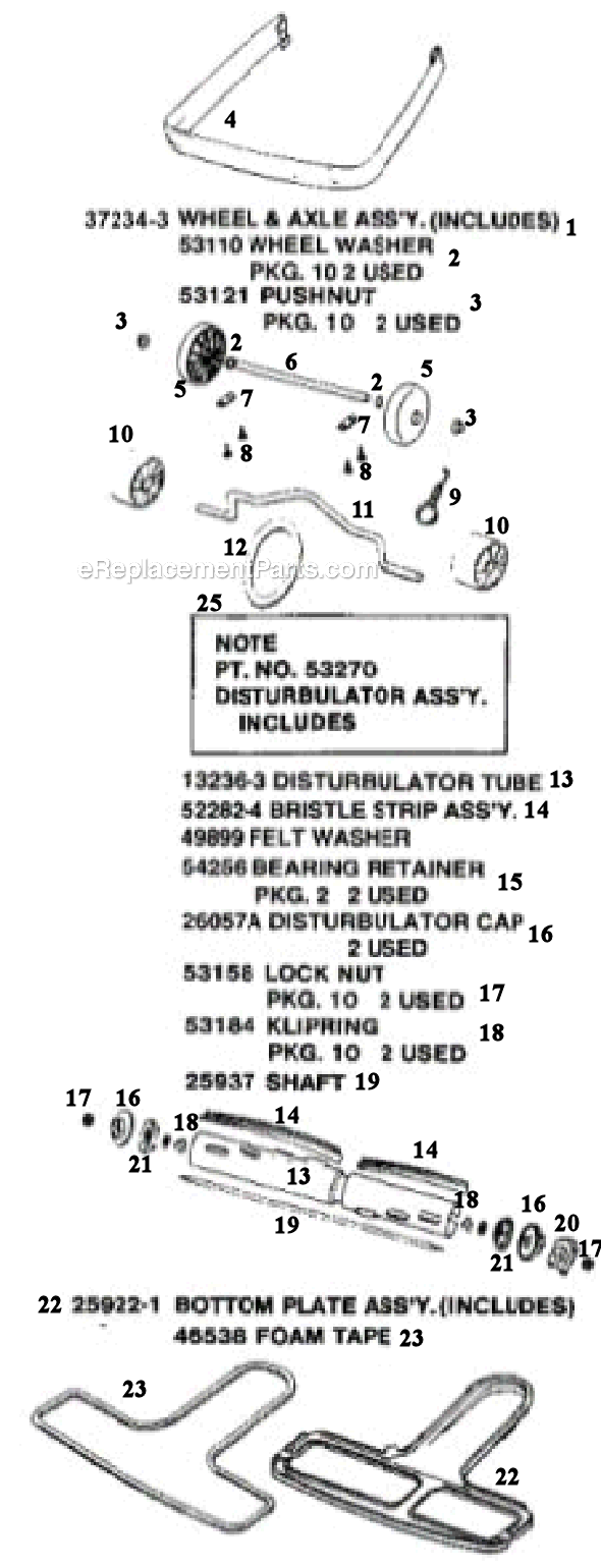 Page C Diagram and Parts List for SC882A  Sanitaire Upright Vacuum