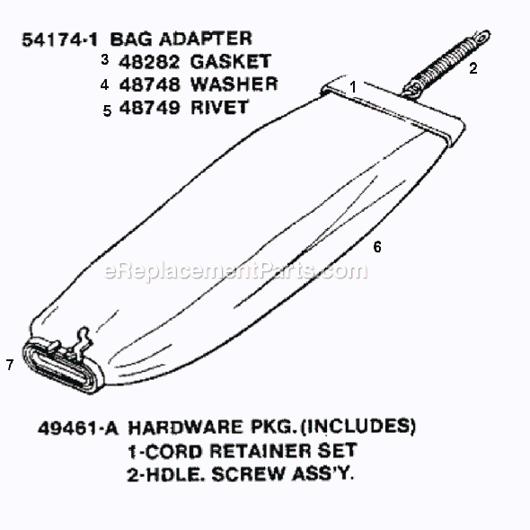 Page E Diagram and Parts List for SC886D  Sanitaire Upright Vacuum