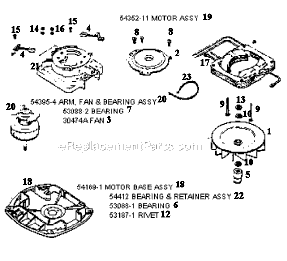 Page E Diagram and Parts List for SC886E-1  Sanitaire Upright Vacuum