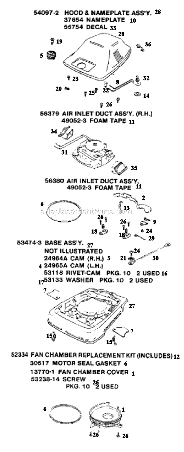 Page B Diagram and Parts List for SC886E-3  Sanitaire Upright Vacuum