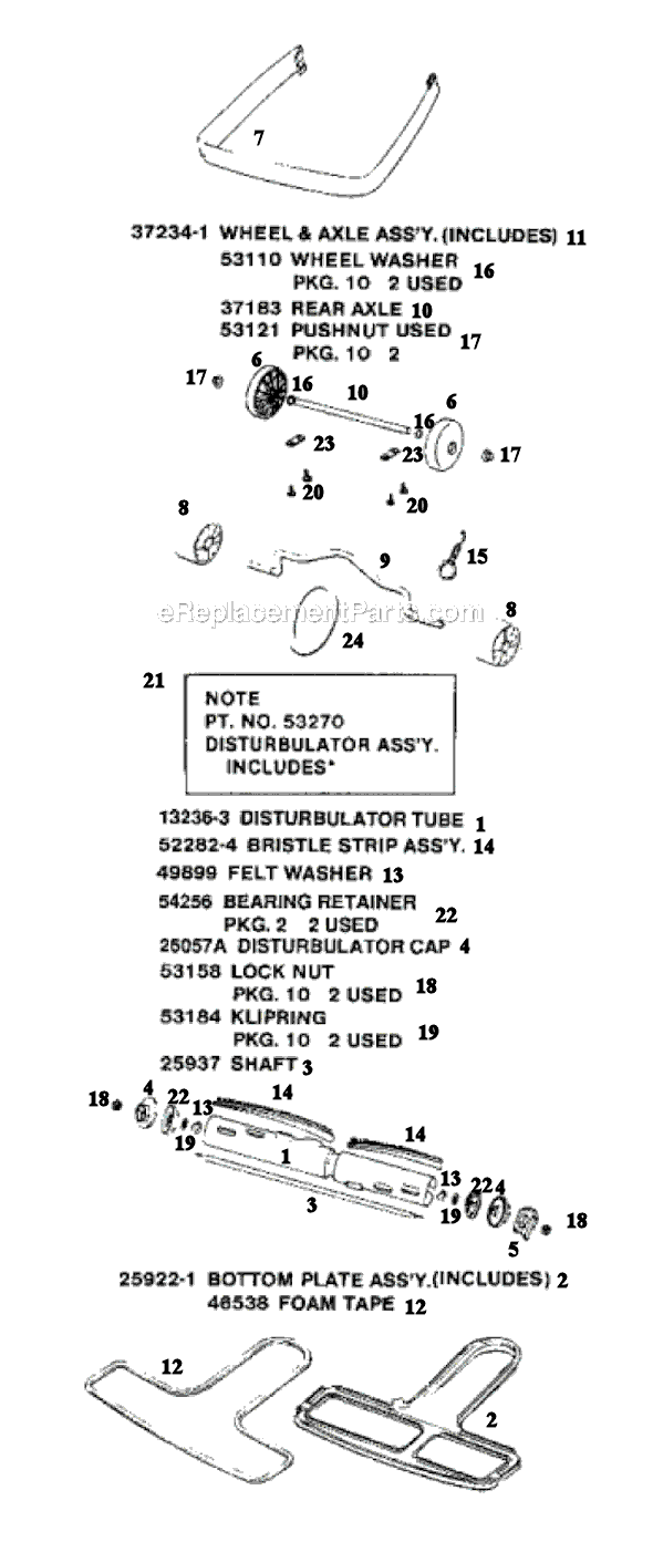 Page C Diagram and Parts List for SC886E  Sanitaire Upright Vacuum