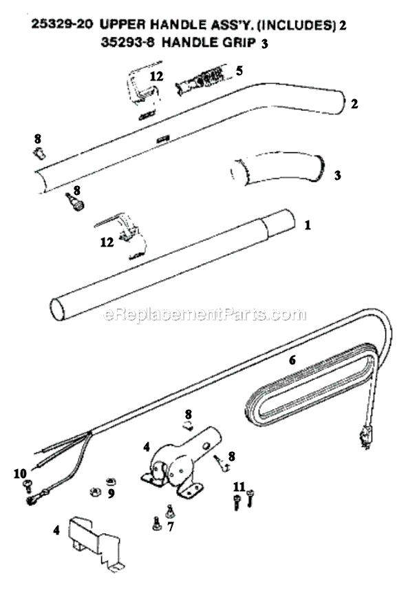Page D Diagram and Parts List for SC886E  Sanitaire Upright Vacuum