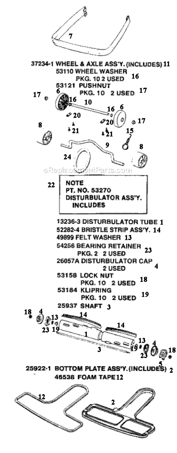 Page C Diagram and Parts List for SC887B-1  Sanitaire Upright Vacuum