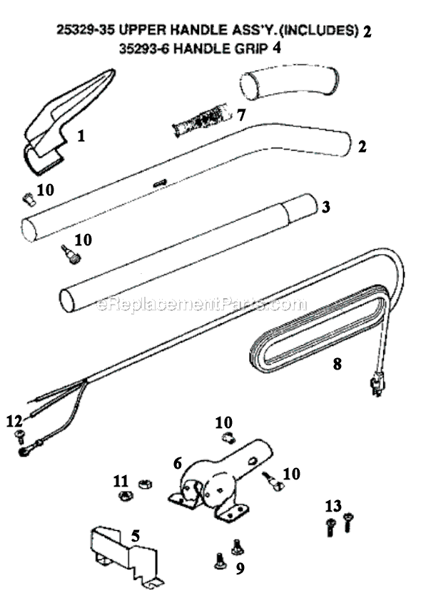 Page D Diagram and Parts List for SC887B-1  Sanitaire Upright Vacuum