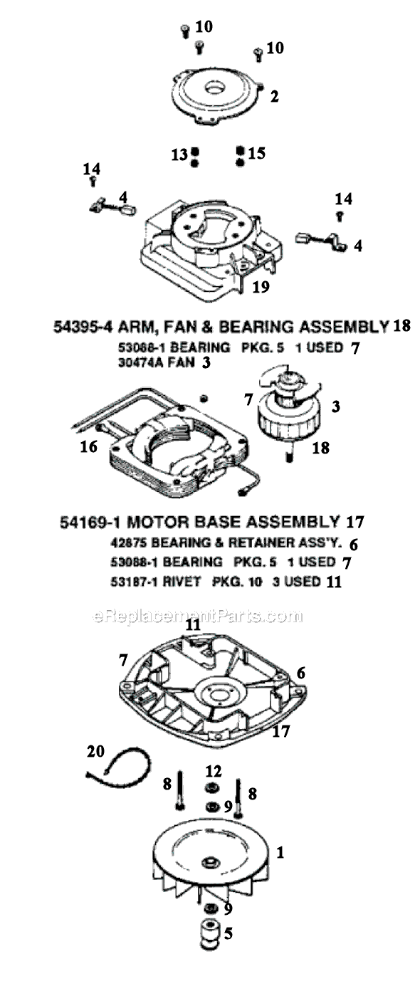 Page E Diagram and Parts List for SC887B-1  Sanitaire Upright Vacuum