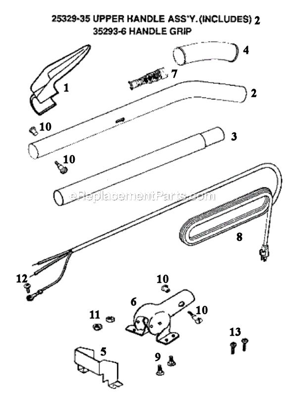 Page D Diagram and Parts List for SC887B-2  Sanitaire Upright Vacuum