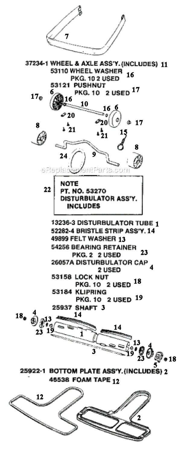 Page C Diagram and Parts List for SC887B-3  Sanitaire Upright Vacuum