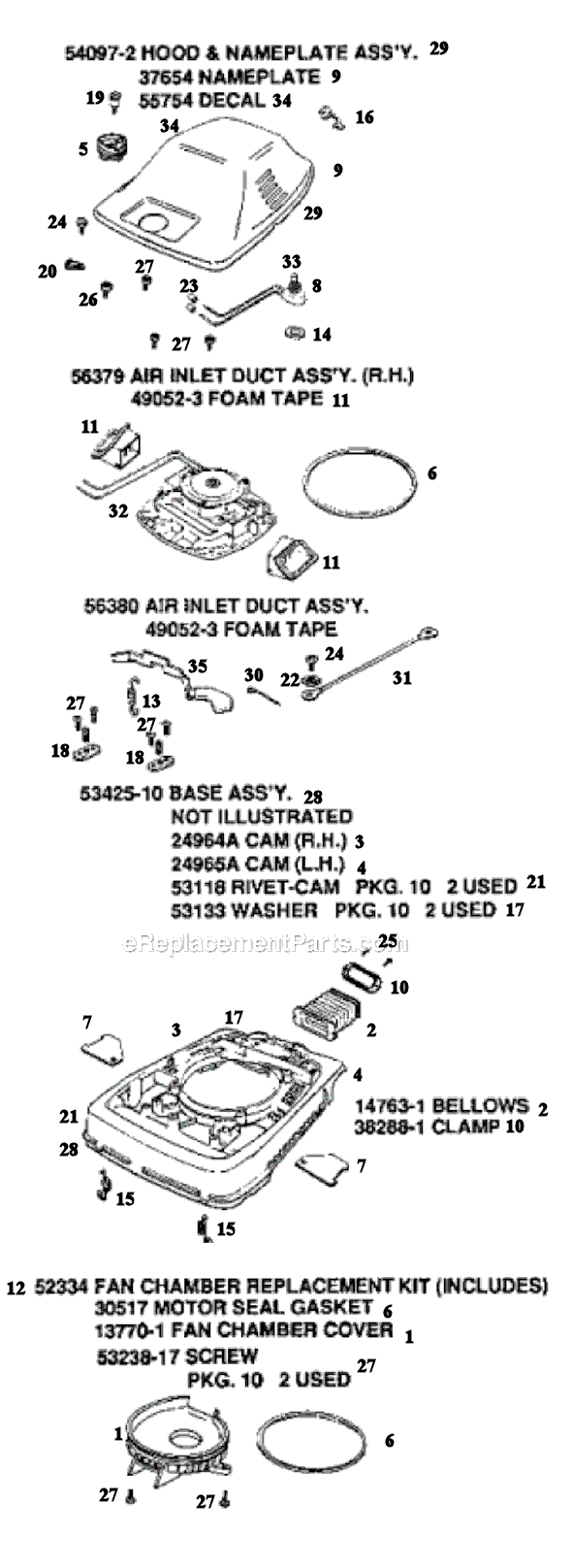 Page B Diagram and Parts List for SC887B  Sanitaire Upright Vacuum