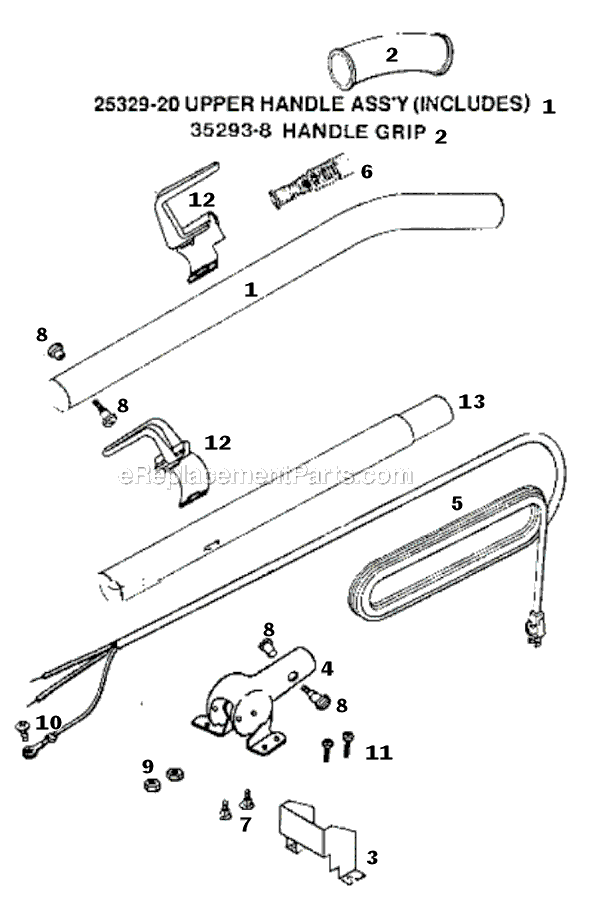 Page D Diagram and Parts List for SC888D  Sanitaire Upright Vacuum