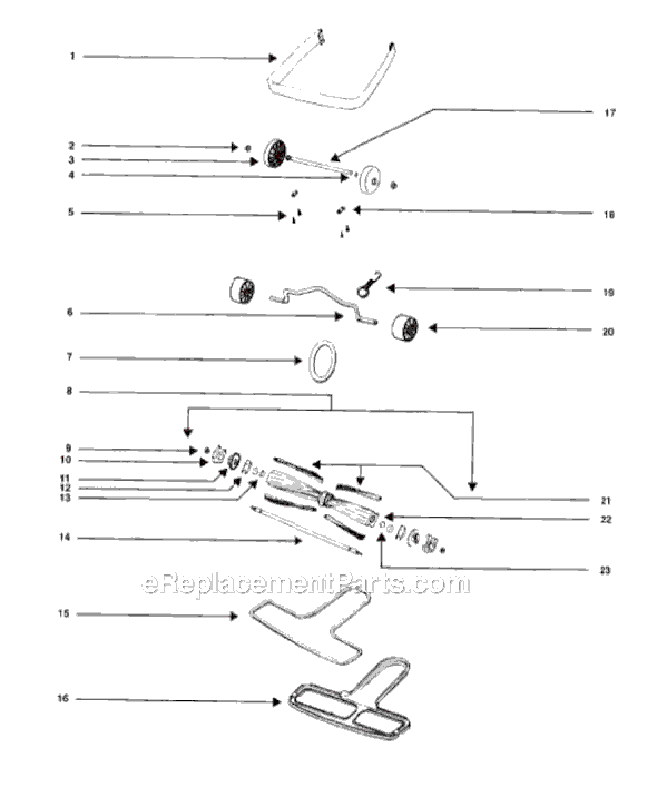 Page C Diagram and Parts List for SC888G-1  Sanitaire Upright Vacuum