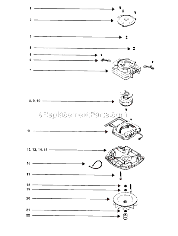Page E Diagram and Parts List for SC888G-1  Sanitaire Upright Vacuum