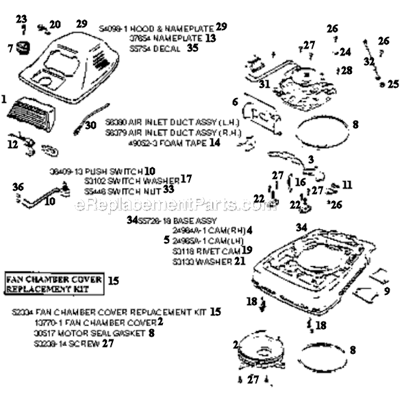 Page D Diagram and Parts List for SC888G  Sanitaire Upright Vacuum