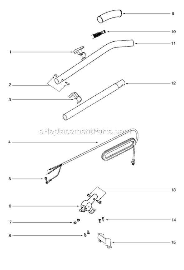 Page C Diagram and Parts List for SC888H-1  Sanitaire Upright Vacuum