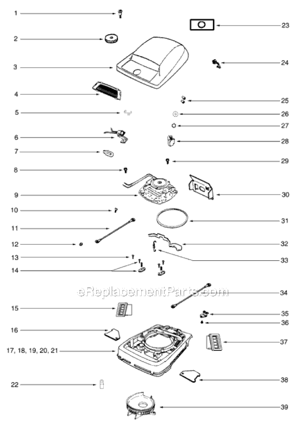 Page B Diagram and Parts List for SC888H  Sanitaire Upright Vacuum