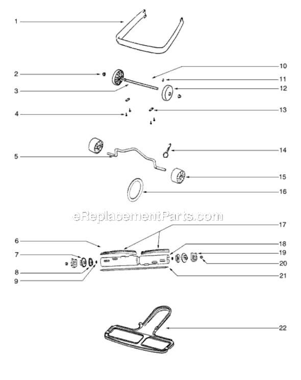 Page E Diagram and Parts List for SC888H  Sanitaire Upright Vacuum