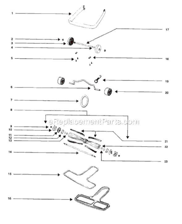 Page C Diagram and Parts List for SC888J-1  Sanitaire Upright Vacuum