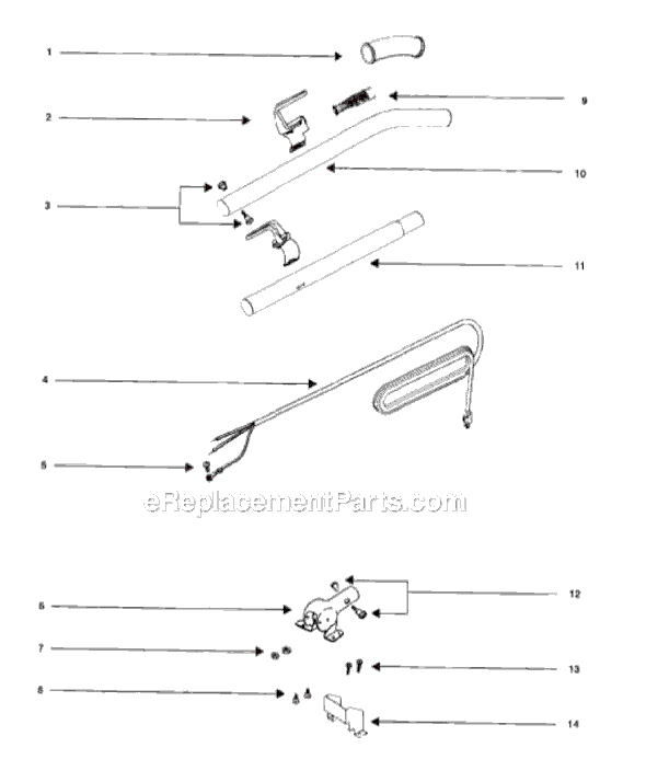 Page D Diagram and Parts List for SC888J-1  Sanitaire Upright Vacuum