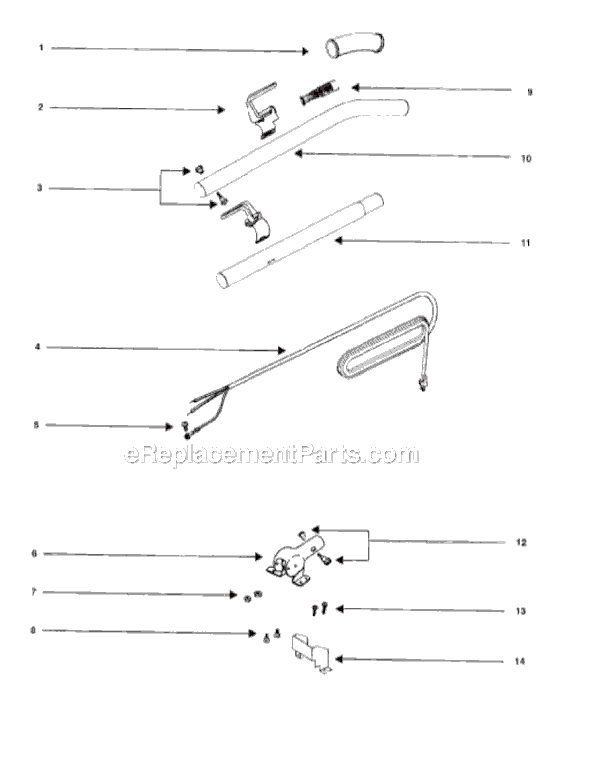 Page D Diagram and Parts List for SC888K  Sanitaire Upright Vacuum