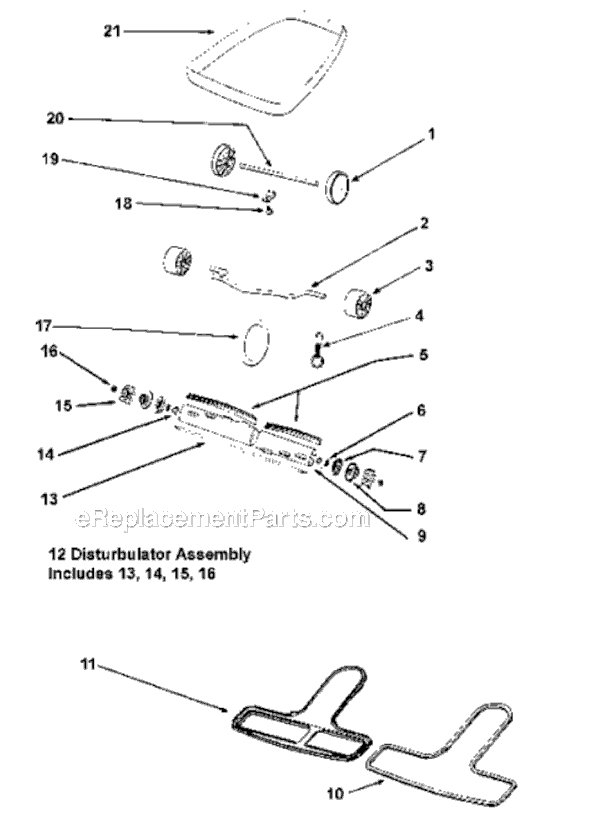 Page C Diagram and Parts List for SC889A  Sanitaire Upright Vacuum