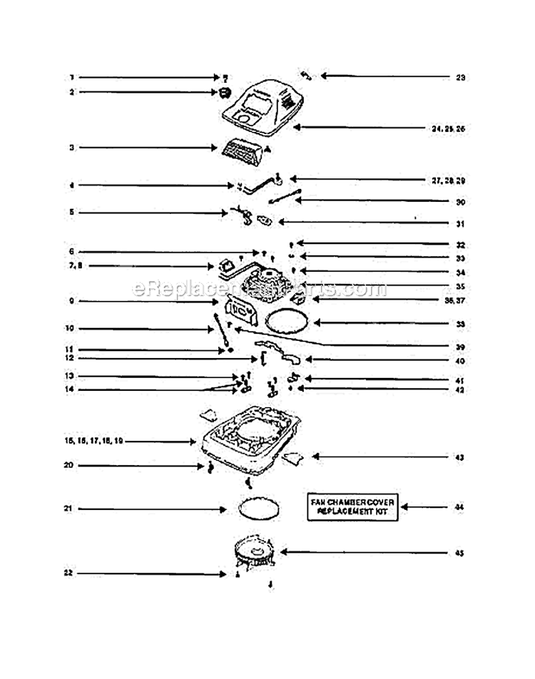 Page B Diagram and Parts List for SC899E-3  Sanitaire Upright Vacuum