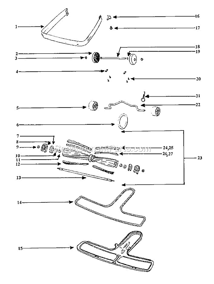 Page E Diagram and Parts List for SC899E-3  Sanitaire Upright Vacuum