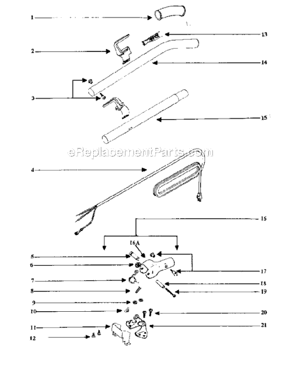 Page C Diagram and Parts List for SC899F  Sanitaire Upright Vacuum