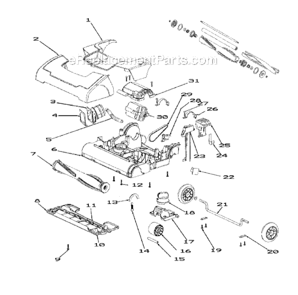 Page A Diagram and Parts List for SC9180A  Sanitaire Upright Vacuum