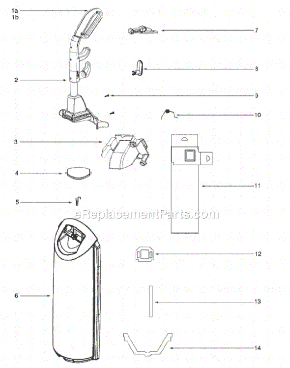 Page C Diagram and Parts List for SP5816A  Sanitaire Upright Vacuum