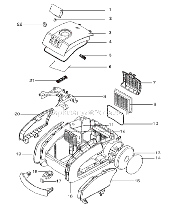 Page B Diagram and Parts List for SP6952AC  Sanitaire Canister Vacuum