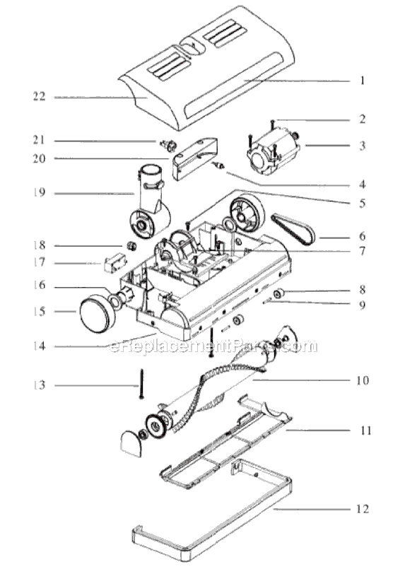 Page D Diagram and Parts List for SP6952AC  Sanitaire Canister Vacuum
