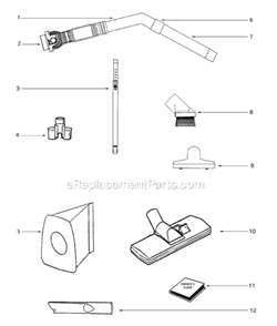 Page A Diagram and Parts List for S3681B-1  Sanitaire Canister Vacuum