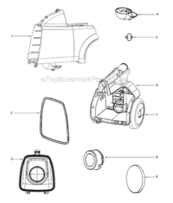 Page B Diagram and Parts List for S3681B-1  Sanitaire Canister Vacuum