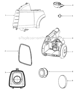 Page C Diagram and Parts List for S3681B-2  Sanitaire Canister Vacuum