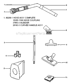 Page C Diagram and Parts List for S3686A  Sanitaire Canister Vacuum