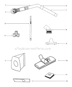 Page A Diagram and Parts List for S3686E-2  Sanitaire Canister Vacuum