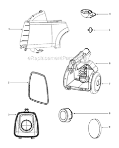 Page B Diagram and Parts List for S3686E  Sanitaire Canister Vacuum