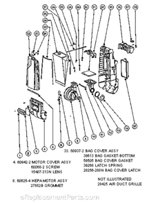 Page C Diagram and Parts List for S4170AT-1  Sanitaire Upright Vacuum
