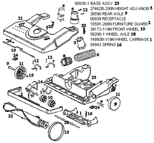 Page B Diagram and Parts List for S4170AT  Sanitaire Upright Vacuum