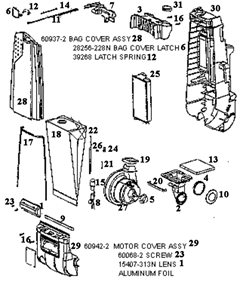 Page C Diagram and Parts List for S4170AT  Sanitaire Upright Vacuum