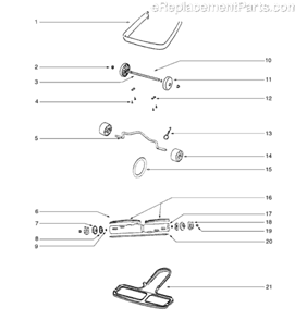 Page B Diagram and Parts List for S607D-1  Sanitaire Upright Vacuum