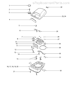 Part Location Diagram of 38053-3 Sanitaire Knob Assembly
