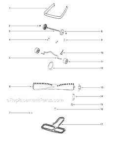 Page A Diagram and Parts List for S634A-1  Sanitaire Upright Vacuum