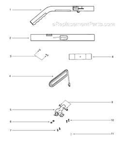Page B Diagram and Parts List for S634A-1  Sanitaire Upright Vacuum
